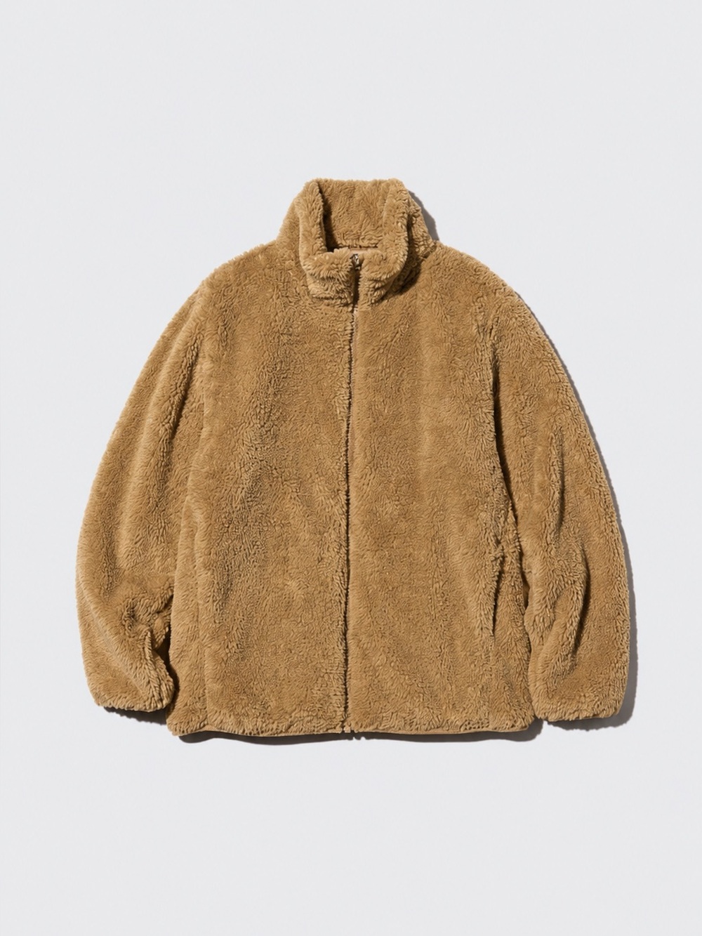 Uniqlo Brown Sherpa Zip Jacket Yarn Fleece | Size Small